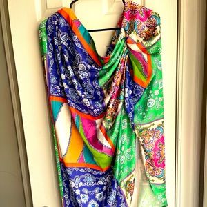 3X multi color bandanna print skirt